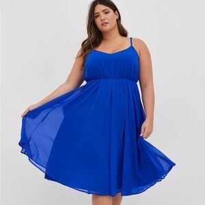 Torrid (6x/30) Electric Blue Chiffon Dress